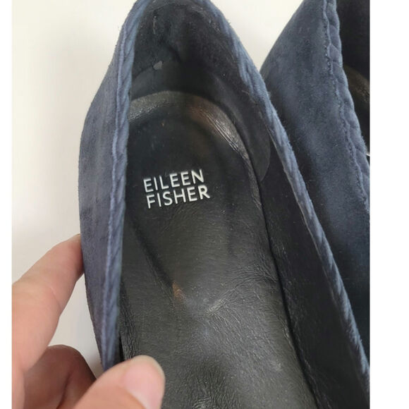 Eileen Fisher Posy Flats in Midnight Suede, sz 9 - Picture 10 of 15